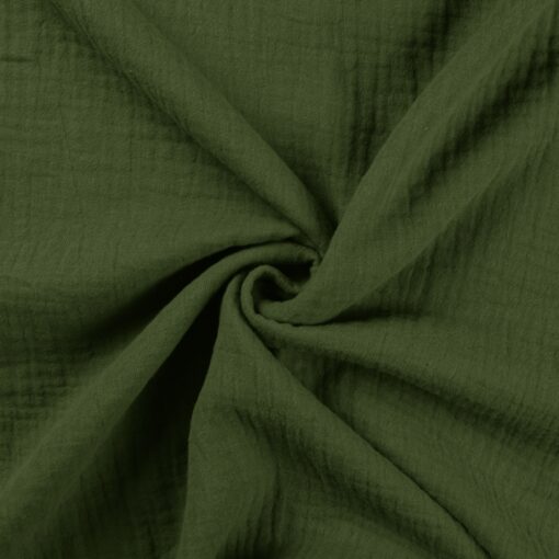 Baumwolle Musselin Uni Khaki
