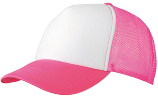 Mesh Cap One Size weiss neon pink Stoffstübli