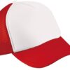 Mesh Cap One Size weiss rot Stoffstübli