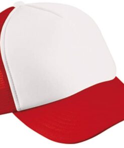 Mesh Cap One Size weiss rot Stoffstübli