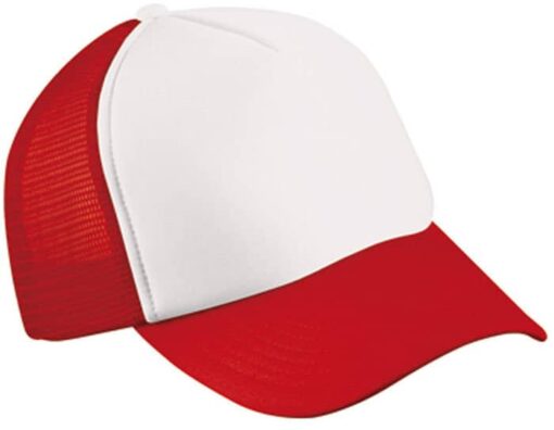 Mesh Cap One Size weiss rot Stoffstübli