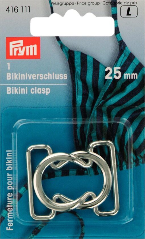 Prym Bikini- + Gürtelverschlüsse, silber 25 mm Stoffstübli