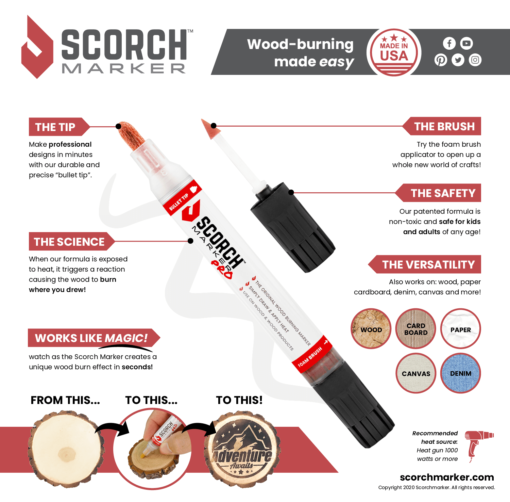 Scorch Marker Pro Holzmalstift Stoffstübli