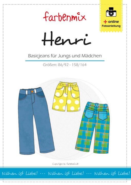 Schnittmuster Farbenmix Henri Basic Jeans Stoffstübli