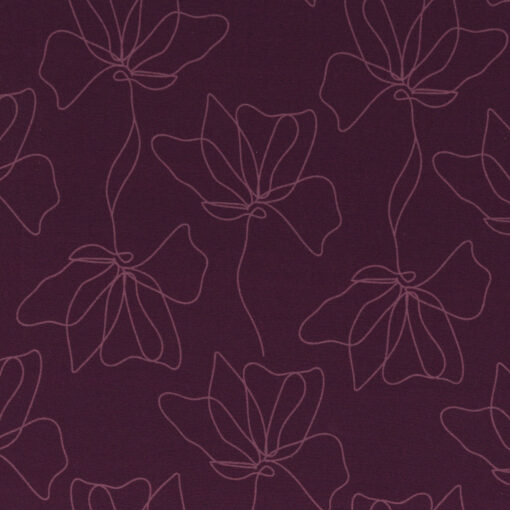 Modal French Terry Marvelous Line Art by Lycklig design Blume Lila