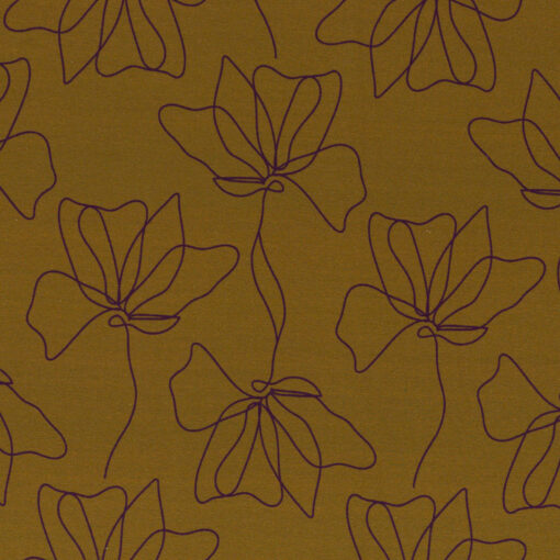 Modal French Terry Marvelous Line Art by Lycklig design Blume Senf
