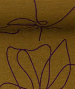 Modal French Terry Marvelous Line Art by Lycklig design Blume Senf