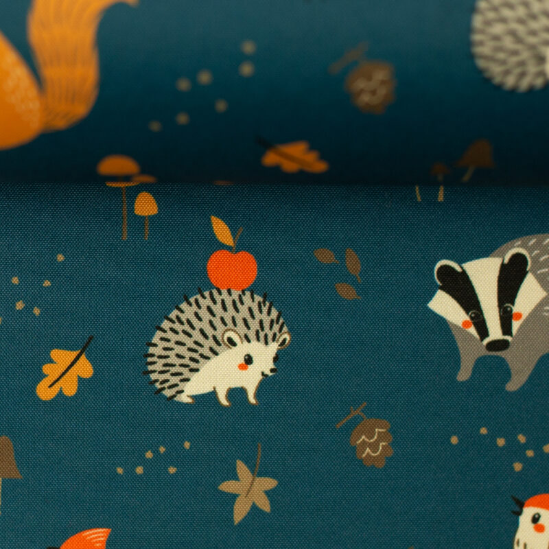 Softshell Fiete Waldtiere petrol Stoffstübli GmbH