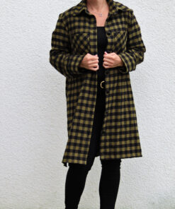 Flanell Jack by Swafing Karo 1.5cm khaki/ schwarz