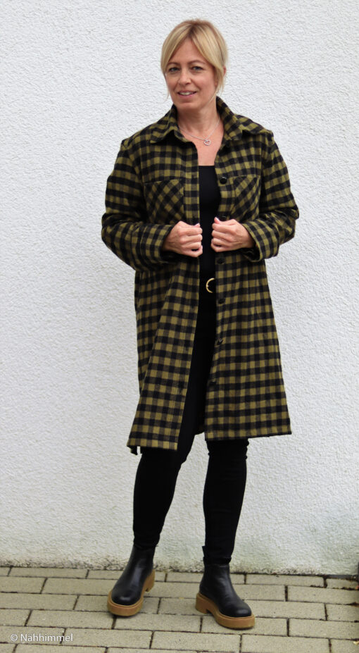 Flanell Jack by Swafing Karo 1.5cm khaki/ schwarz