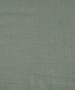 Baumwolle Nuscheli/ Musselin mit Gold Dots old mint