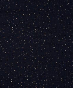 Baumwolle Nuscheli/ Musselin mit Gold Dots navy