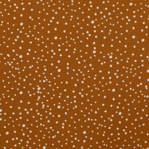 Jersey dots weiß auf Caramel