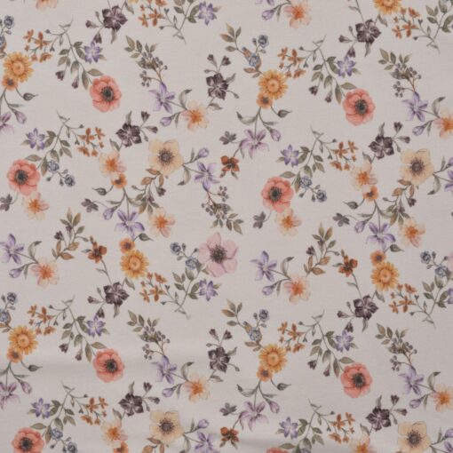 Jersey kleine Blume off white