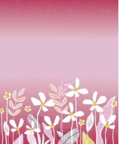Jersey Bordüre Flora pink by Blaubeerstern