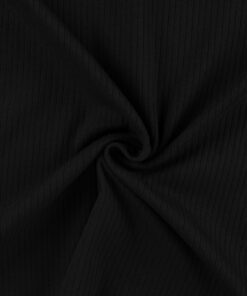 Rippjersey Uni Schwarz