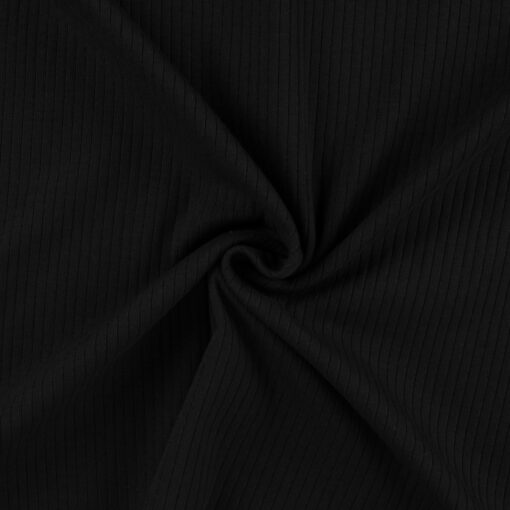 Rippjersey Uni Schwarz