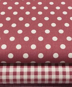 Baumwolle druck Dots und Kariert alt rosa