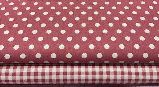 Baumwolle druck Dots und Kariert alt rosa