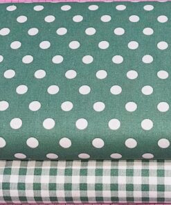 Baumwolle druck Kariert und Dots alt Mint