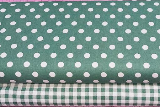 Baumwolle druck Kariert und Dots alt Mint