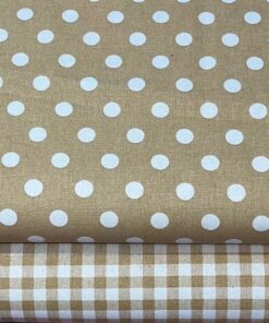 Baumwolle druck Dots und Kariert Beige