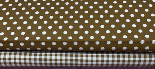 Baumwolle druck Dots und Kariert Ocker