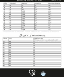 Schnittmuster Kibadoo Gesa Bundfaltenhose 32-58 Maßtabelle