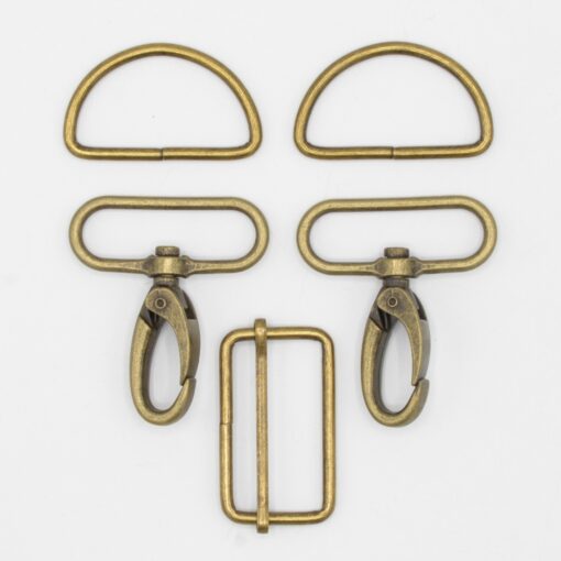 Taschen Hardware Set 40mm alt Messing
