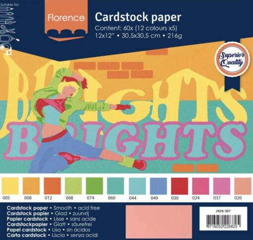Cardstock Glatt Bright 30.5cm x 30.5cm 12x5