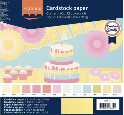 Cardstock Glatt Pastel 30.5cm x 30.5cm 12x5