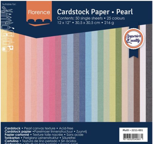 Cardstock Texture Multi Perlmutt 30.5cm x 30.5cm