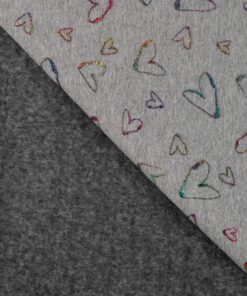 Alpenfleece Herzen Grey melange