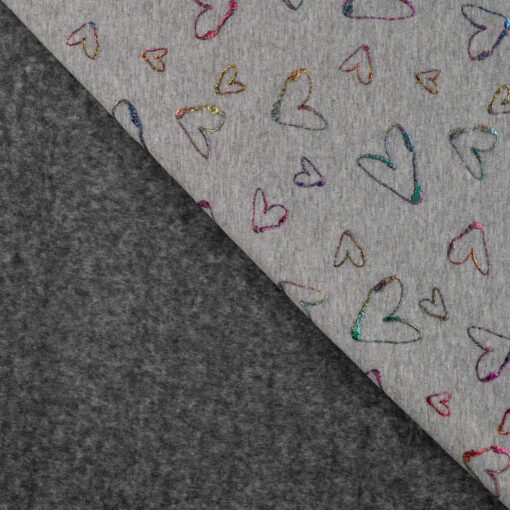Alpenfleece Herzen Grey melange