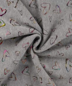 Alpenfleece Herzen Grey melange