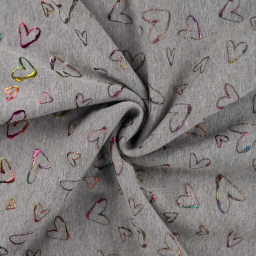 Alpenfleece Herzen Grey melange