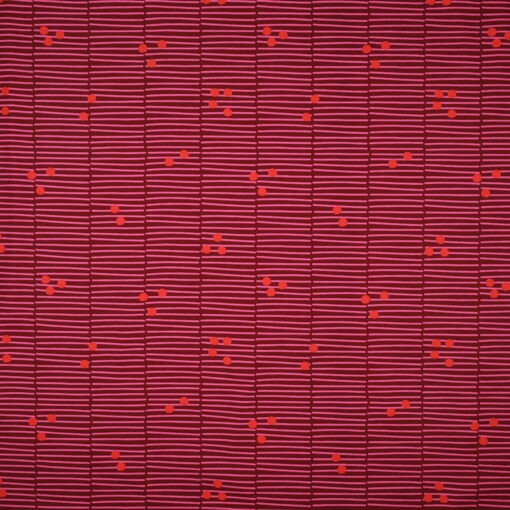 NeridaHansen Fine Poplin Broken Stripes Cerise