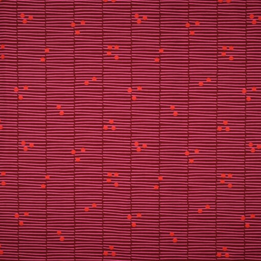 NeridaHansen Fine Poplin Broken Stripes Cerise