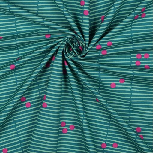 NeridaHansen Fine Poplin Broken Stripes Petrol