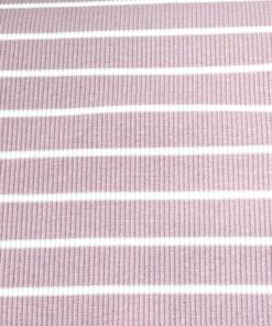 Rippjersey Rosa Weiss gestreift