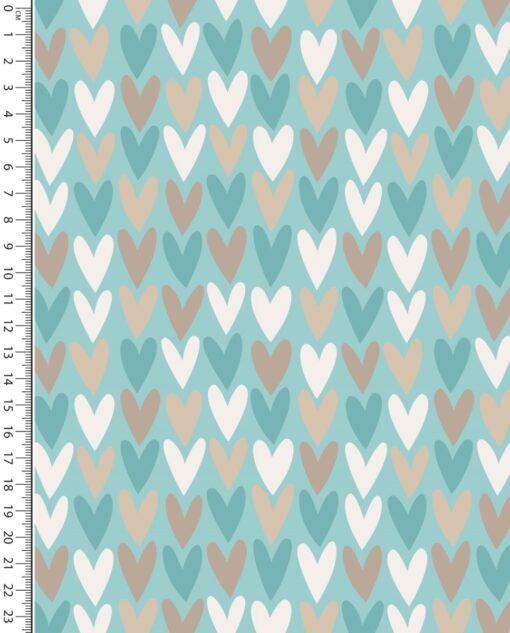 Webware Baumwolle Hearts aqua