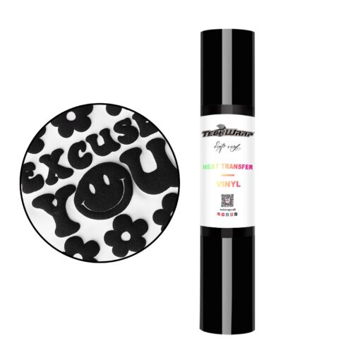3D Puff Flexfolie Schwarz
