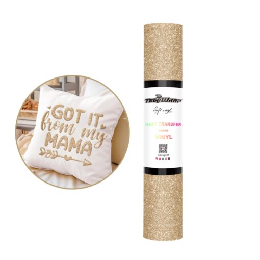 3D Glitter Puff Flexfolie Champagner