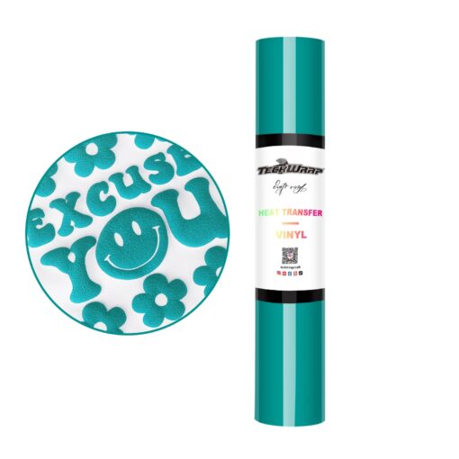 3D Puff Flexfolie dark Cyan