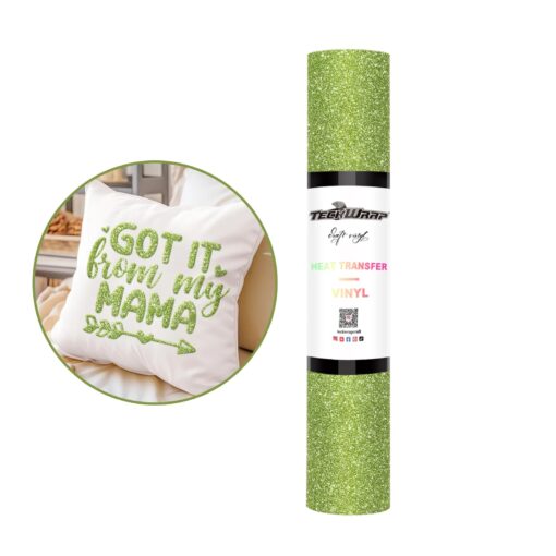 3D Glitter Puff Flexfolie Lime