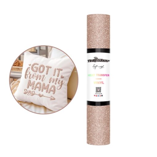 3D Glitter Puff Flexfolie Rose Gold