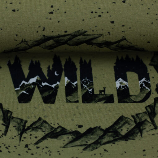 French Terry Panel Into the Wild grün by Bienvenido Colorido