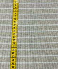 Rippjersey Beige Melange Weiss gestreift