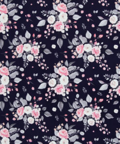 Baumwolle Webware Rose marine