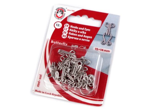 Koh-I-Noor Haken und Augen 13mm+12mm Silber